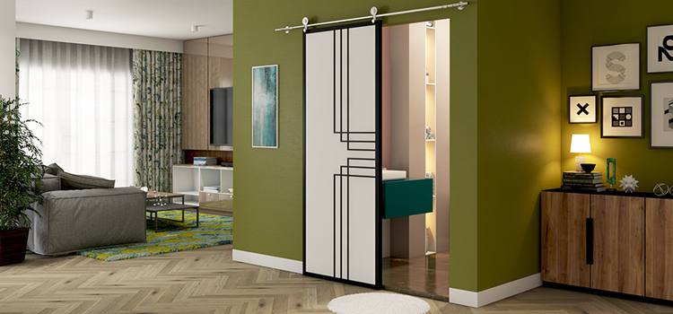 sliding bathroom door installation in Grass Valley